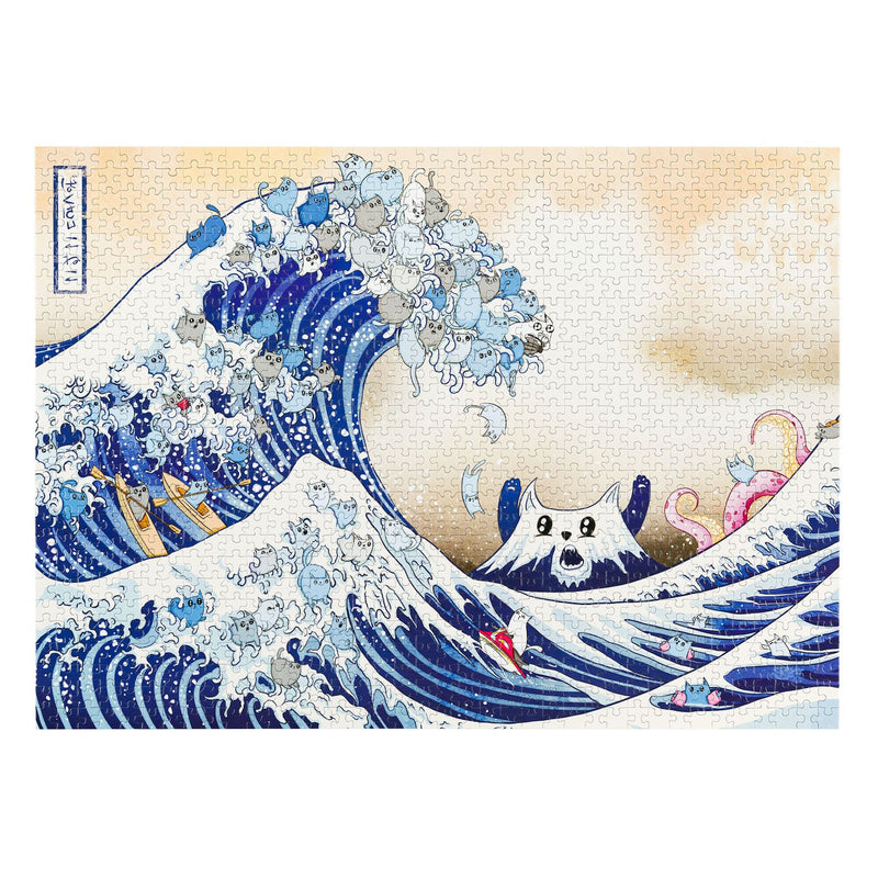 EXPLODING KITTENS 500 Piece Puzzle The Great Wave OFF CAT-A-GAWA EN