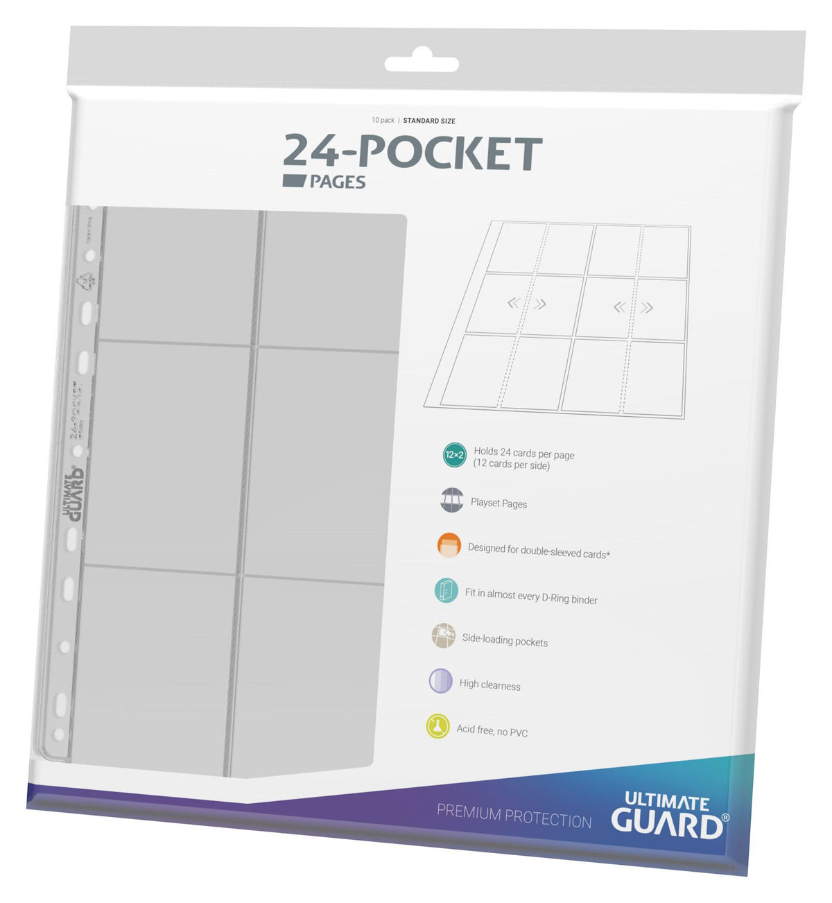 Ultimate Guard 24-Pocket QuadRow Pages Side-Loading Clear (10 pieces)