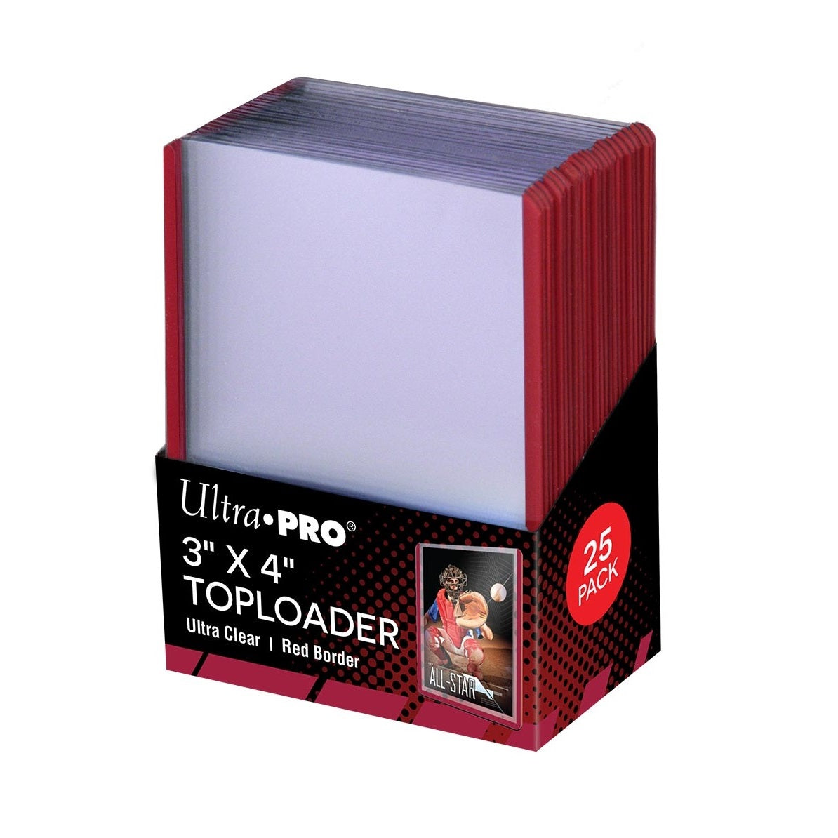 Ultra PRO Toploader 3&quot; x 4&quot; - Whole Pack (Red Border 25pcs)