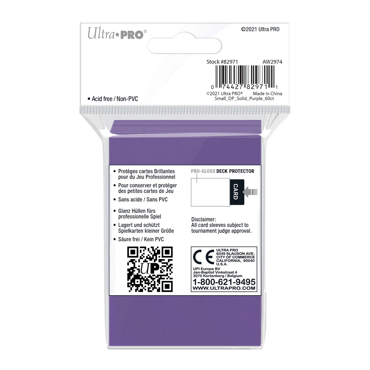 Ultra PRO Card Sleeve Solid Colour Small 60ct - Purple