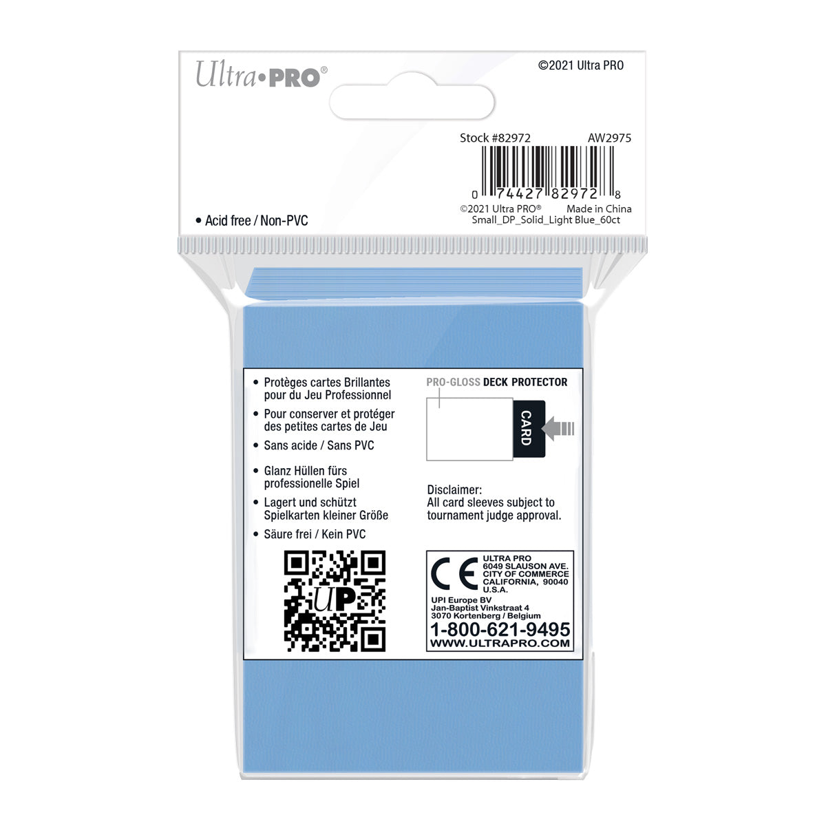 Ultra PRO Card Sleeve Solid Colour Small 60ct - Light Blue