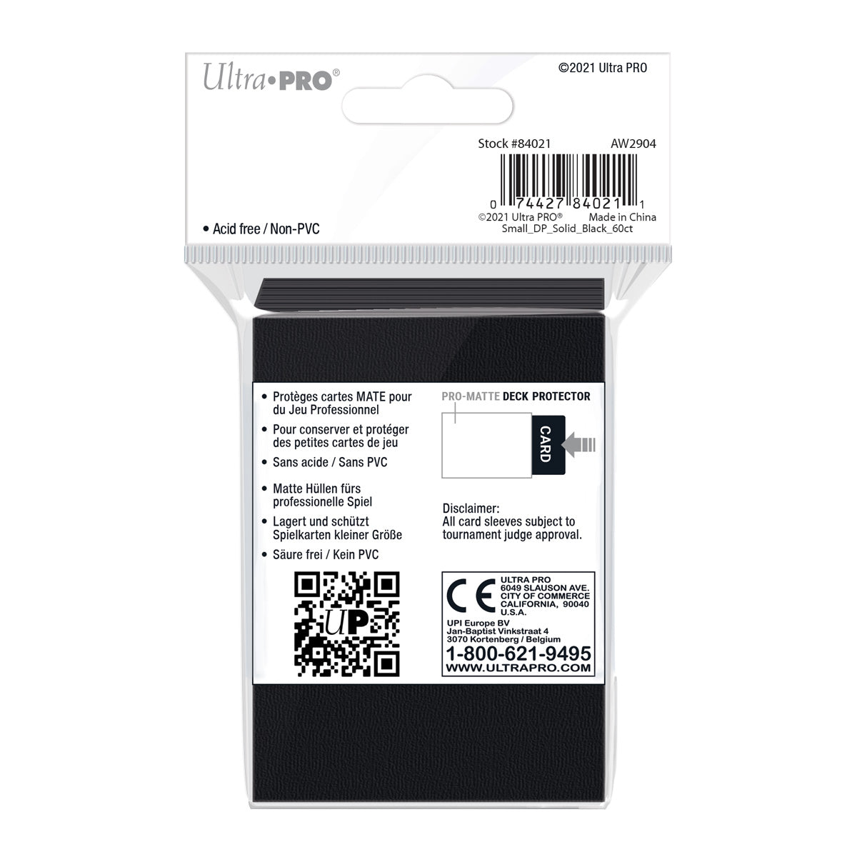 Ultra PRO Card Sleeve Pro-Matte Small 60ct - Black