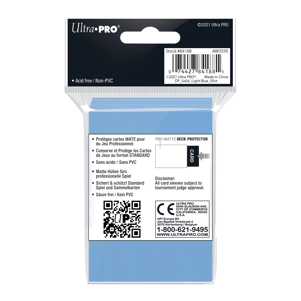 Ultra PRO Card Sleeve Pro-Matte Standard 50ct - Light Blue