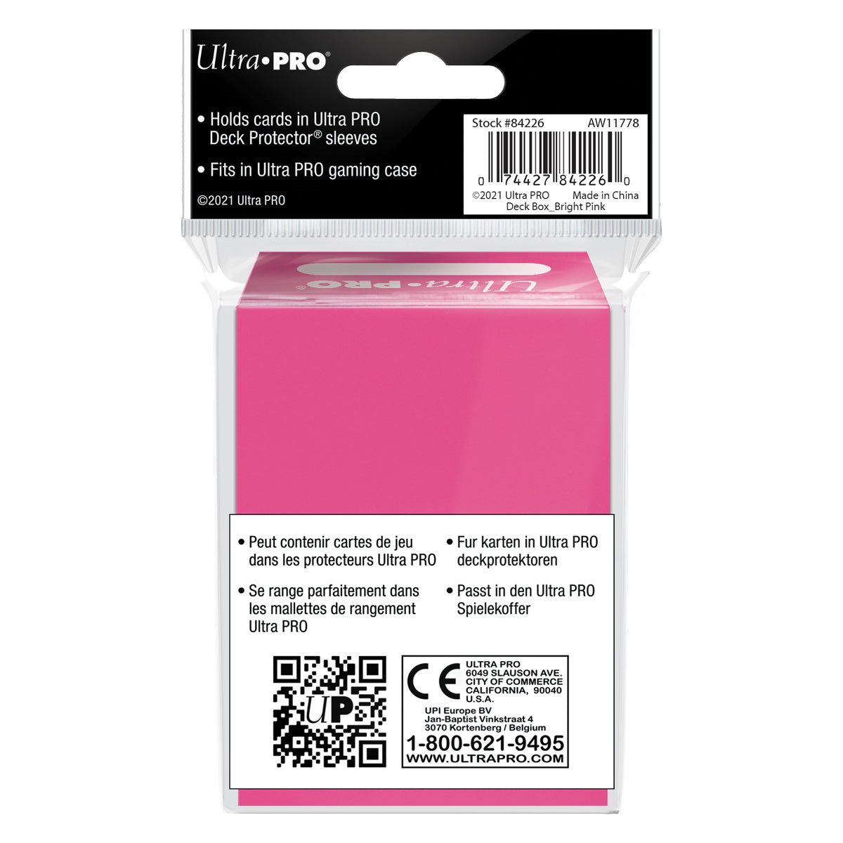Ultra PRO Deck Box 80+ Eclipse Solid Color - Bright Pink