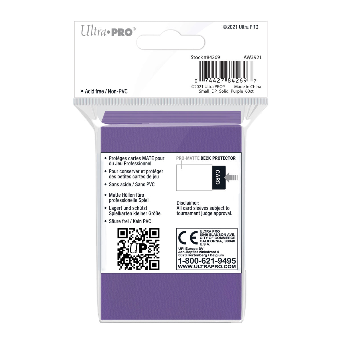 Ultra PRO Card Sleeve Pro-Matte Small 60ct - Purple