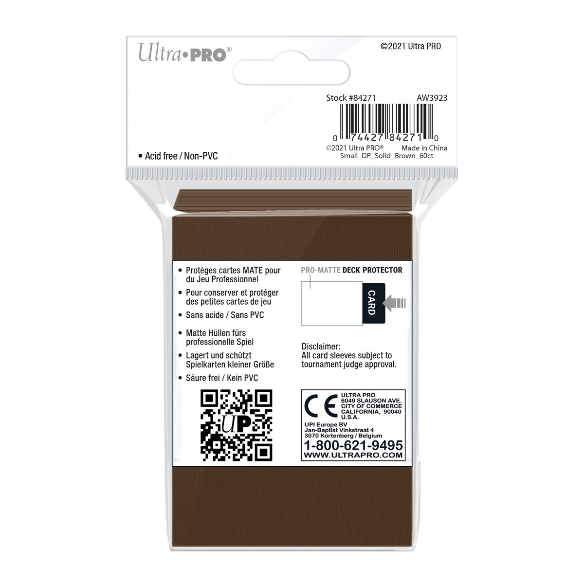 Ultra PRO Card Sleeve Pro-Matte Small 60ct - Brown