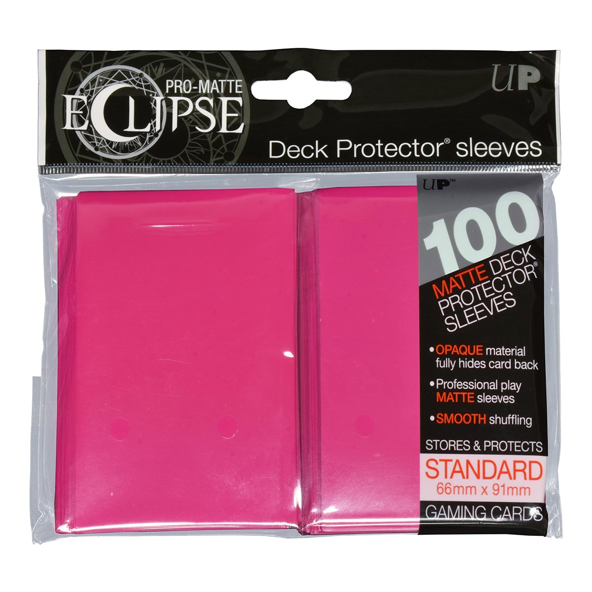 Ultra PRO Card Sleeve Pro-Matte Eclipse Standard 100ct - Hot Pink