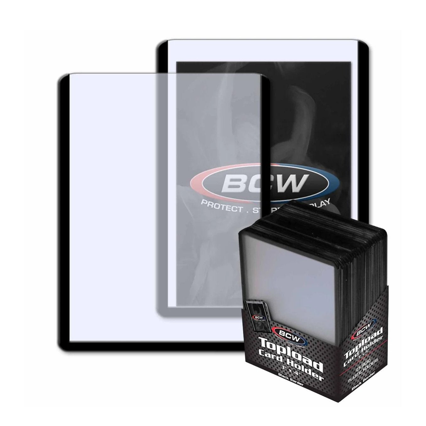 BCW Toploader Card Holder Standard 3" x 4" (Black Border)-Loose Piece (Black Border)-BCW Supplies-Ace Cards & Collectibles