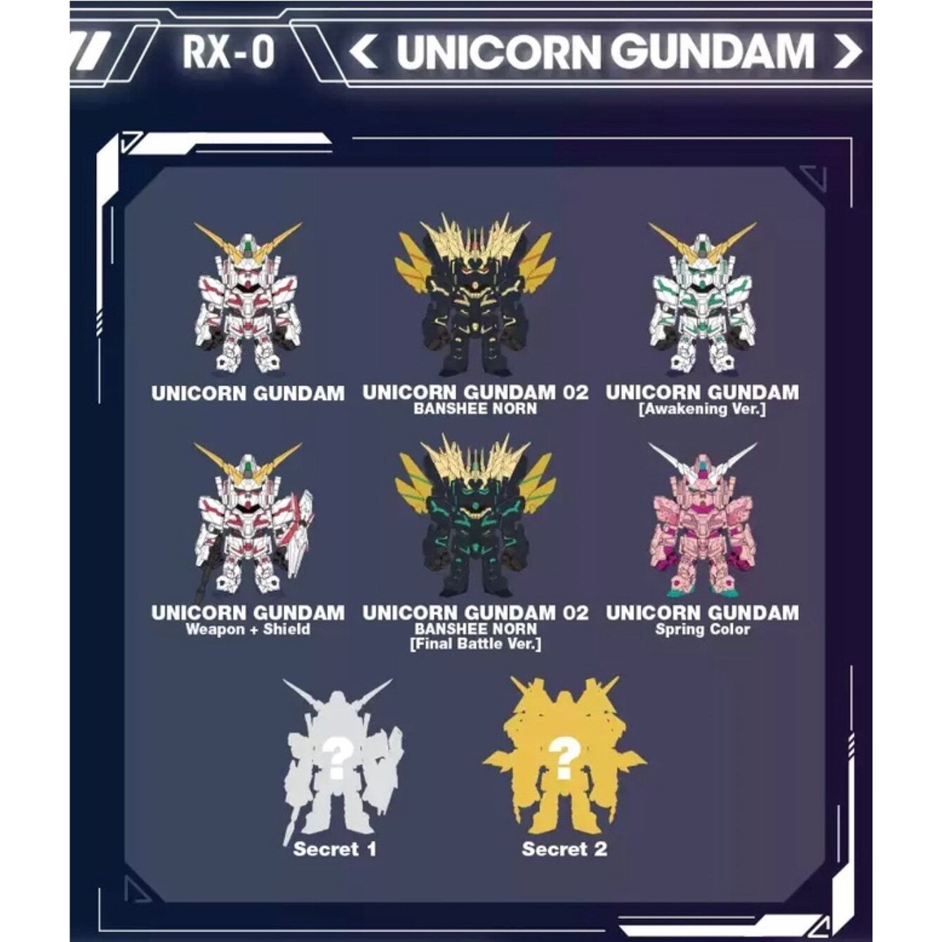 GUNDAM RX-0 Unicorn QMSV Mini-Whole Display Box (8pcs)-Bandai Namco-Ace Cards & Collectibles