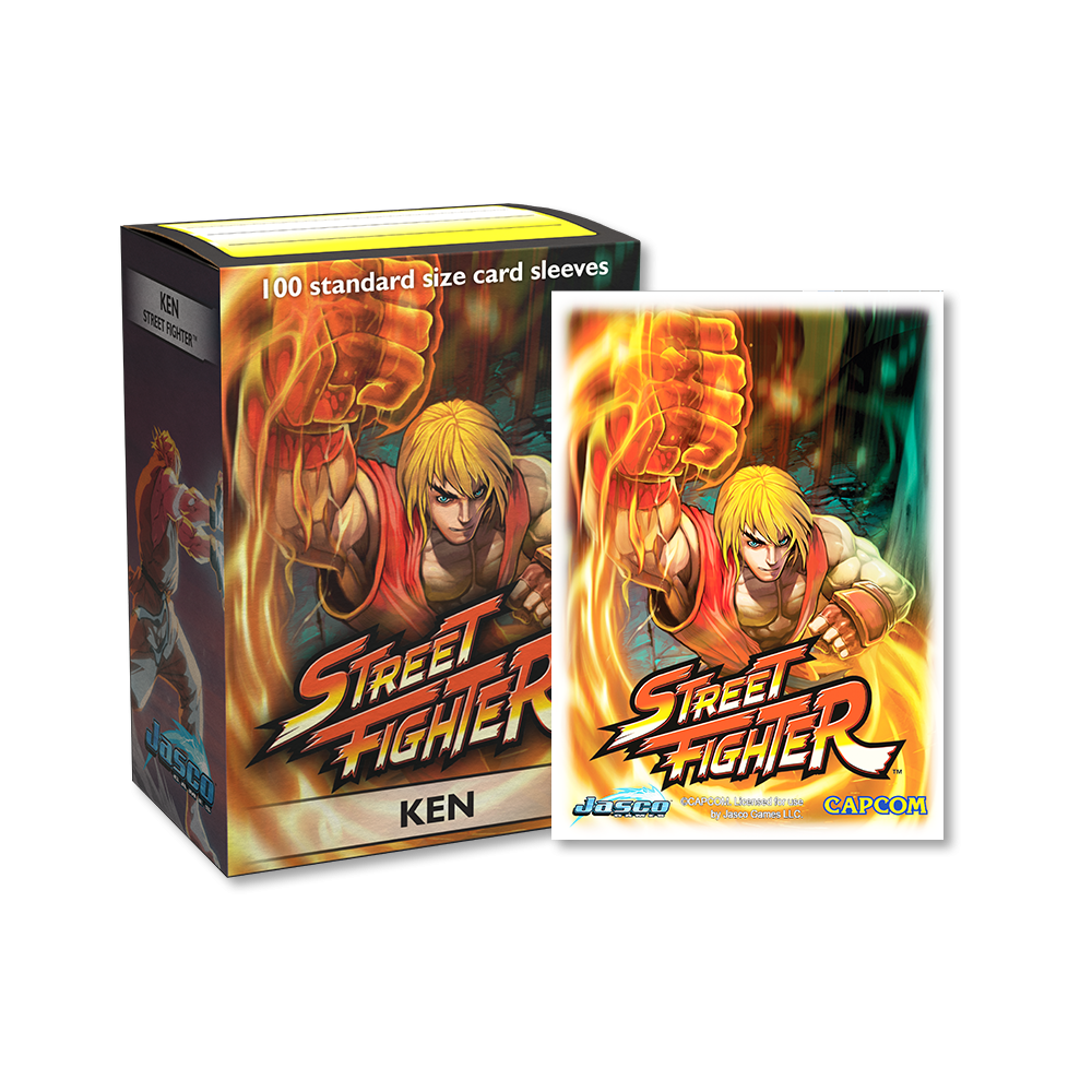 Dragon Shield Sleeve Art Classic Street Fighter Standard Size 100pcs - Ken-Dragon Shield-Ace Cards &amp; Collectibles