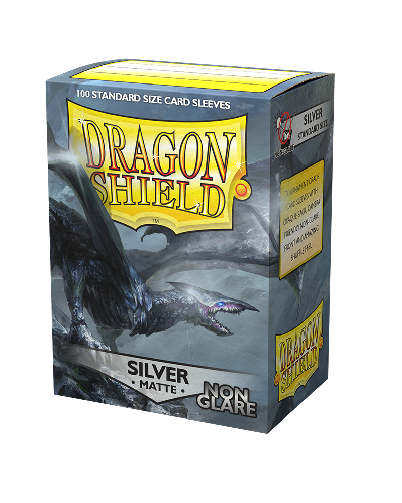 Dragon Shield Sleeve Matte Non-Glare Standard Size 100pcs - Silver Non-Glare-Dragon Shield-Ace Cards &amp; Collectibles
