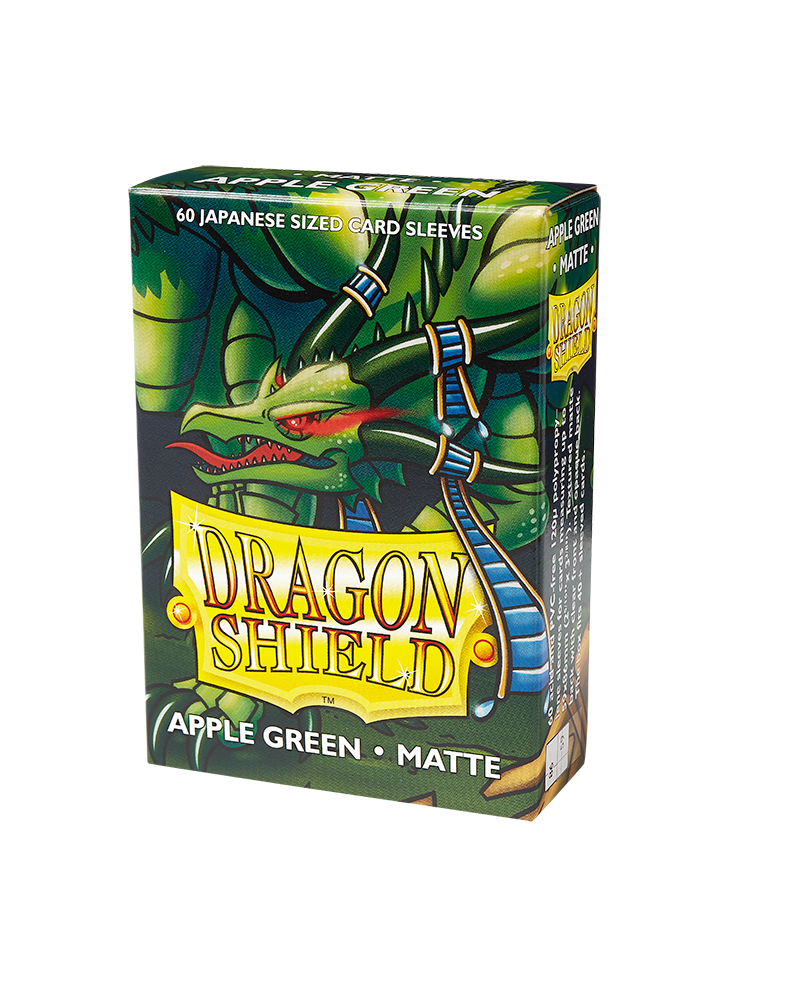 Dragon Shield Sleeve Matte Small Size 60pcs - Apple Green Matte (Japanese Size)-Dragon Shield-Ace Cards &amp; Collectibles