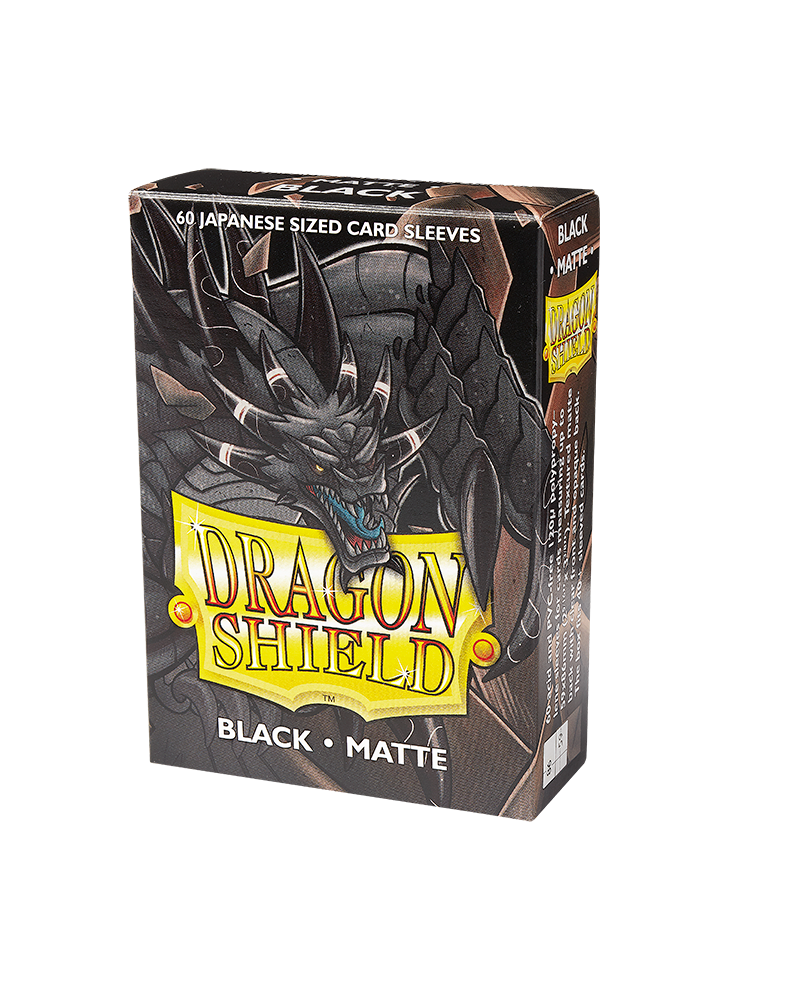 Dragon Shield Sleeve Matte Small Size 60pcs - Black Matte (Japanese Size)-Dragon Shield-Ace Cards &amp; Collectibles