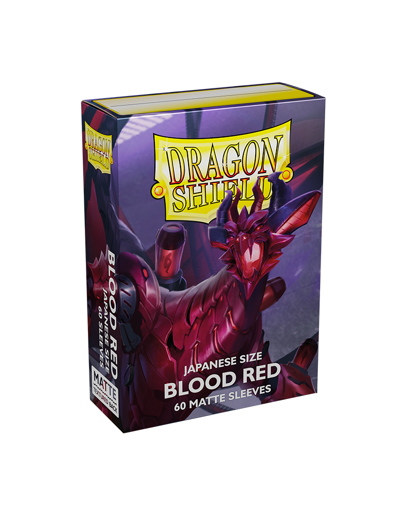 Dragon Shield Sleeve Matte Small Size 60pcs - Blood Red Matte (Japanese Size)-Dragon Shield-Ace Cards &amp; Collectibles
