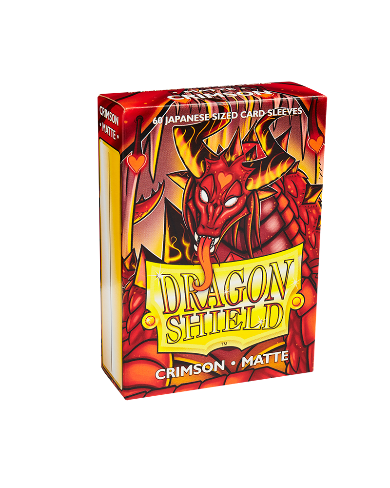 Dragon Shield Sleeve Matte Small Size 60pcs - Crimson Matte (Japanese Size)-Dragon Shield-Ace Cards &amp; Collectibles