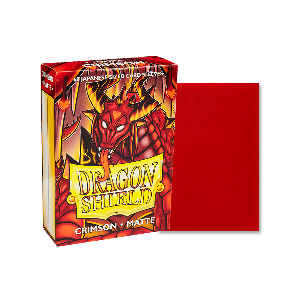 Dragon Shield Sleeve Matte Small Size 60pcs - Crimson Matte (Japanese Size)-Dragon Shield-Ace Cards &amp; Collectibles