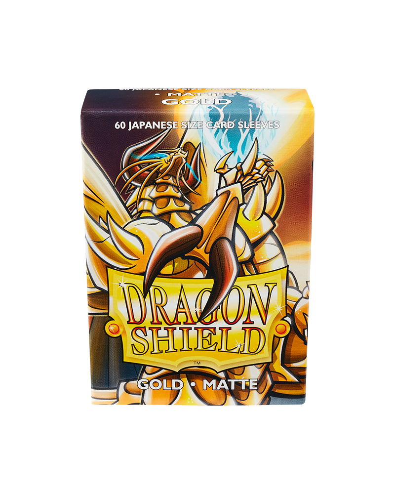 Dragon Shield Sleeve Matte Small Size 60pcs - Gold Matte (Japanese Size)-Dragon Shield-Ace Cards &amp; Collectibles