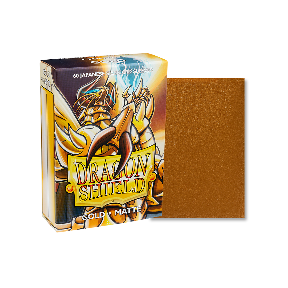 Dragon Shield Sleeve Matte Small Size 60pcs - Gold Matte (Japanese Size)-Dragon Shield-Ace Cards &amp; Collectibles