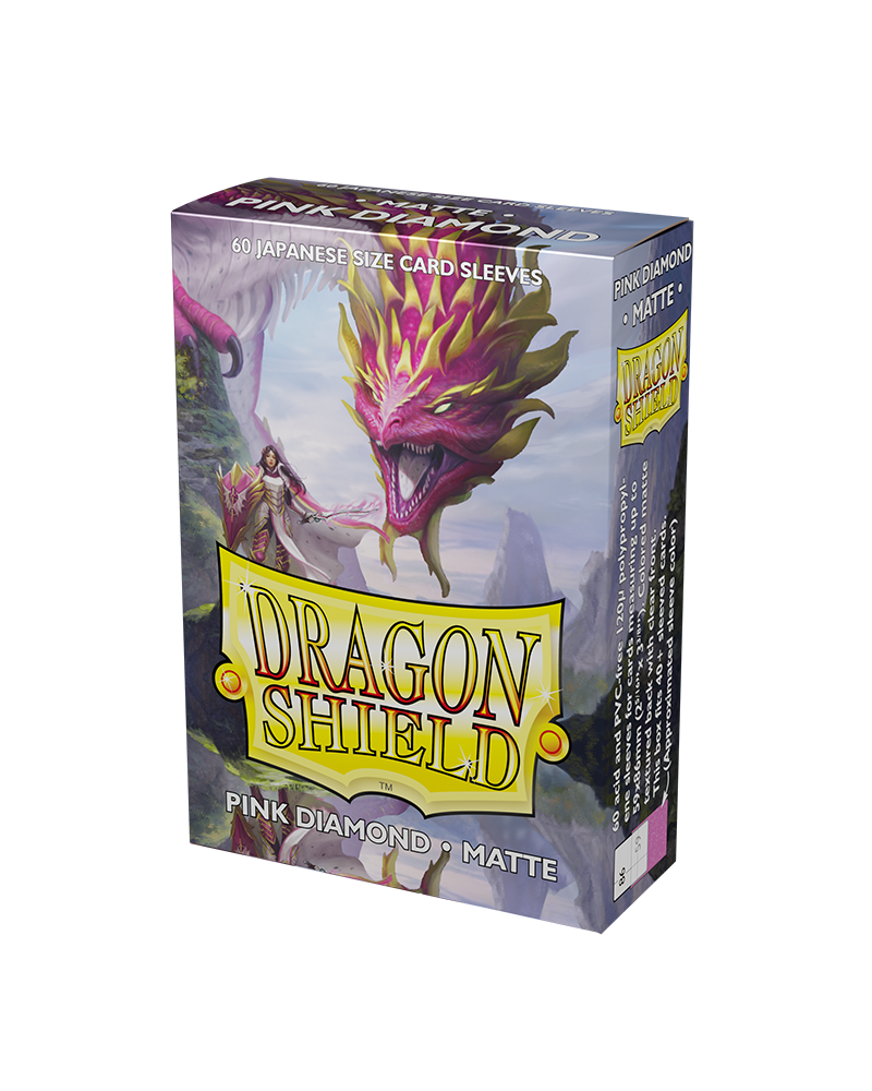 Dragon Shield Sleeve Matte Small Size 60pcs - Pink Diamond Matte (Japanese Size)-Dragon Shield-Ace Cards &amp; Collectibles