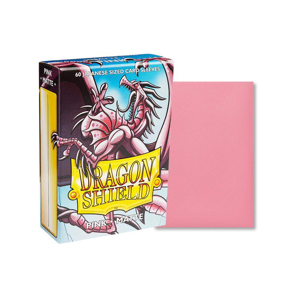 Dragon Shield Sleeve Matte Small Size 60pcs - Pink Matte (Japanese Size)-Dragon Shield-Ace Cards & Collectibles