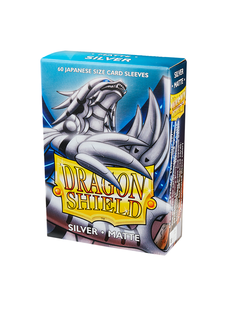 Dragon Shield Sleeve Matte Small Size 60pcs - Silver Matte (Japanese Size)-Dragon Shield-Ace Cards &amp; Collectibles