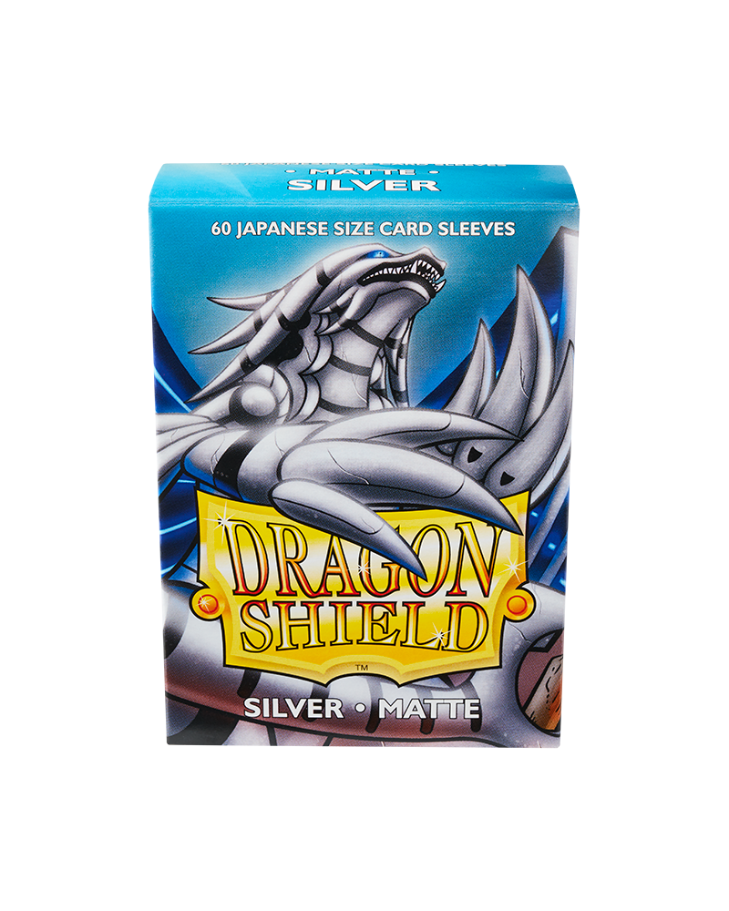 Dragon Shield Sleeve Matte Small Size 60pcs - Silver Matte (Japanese Size)-Dragon Shield-Ace Cards &amp; Collectibles