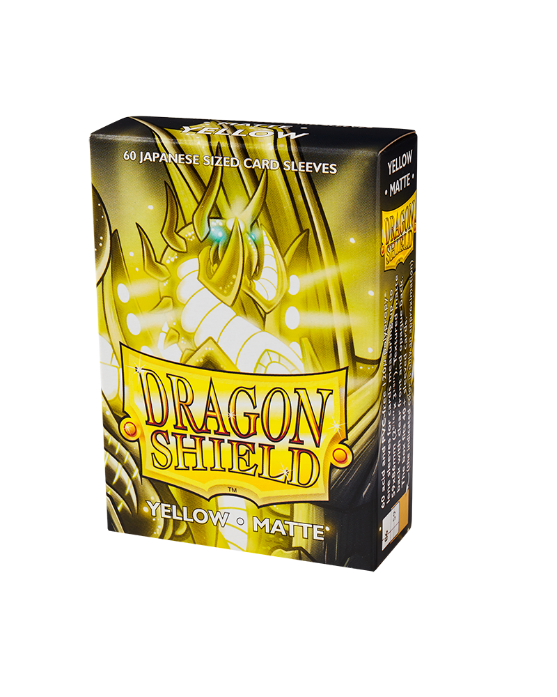 Dragon Shield Sleeve Matte Small Size 60pcs - Yellow Matte (Japanese Size)-Dragon Shield-Ace Cards &amp; Collectibles