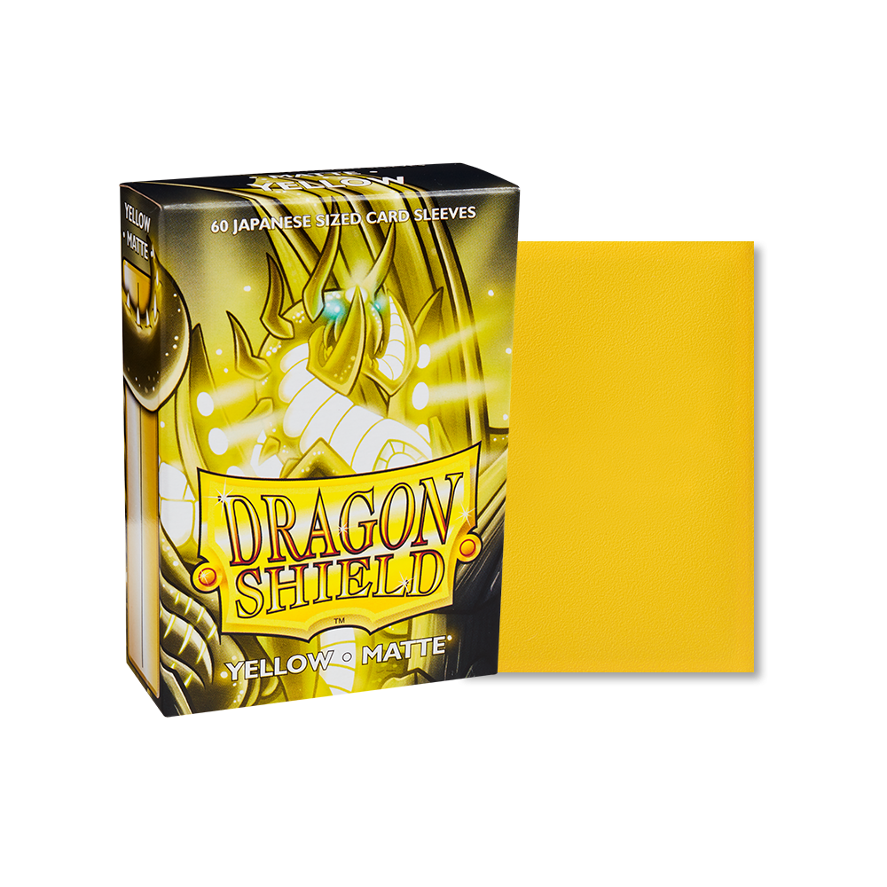 Dragon Shield Sleeve Matte Small Size 60pcs - Yellow Matte (Japanese Size)-Dragon Shield-Ace Cards & Collectibles