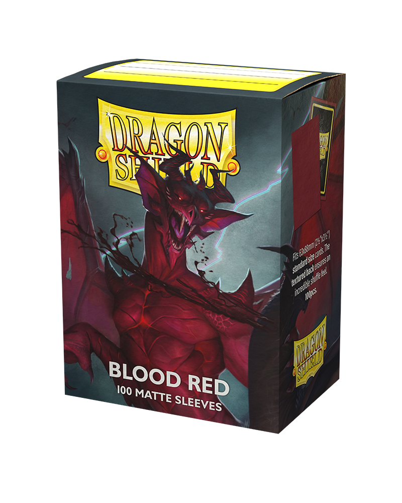 Dragon Shield Sleeve Matte Standard Size 100pcs - Blood Red Matte-Dragon Shield-Ace Cards &amp; Collectibles