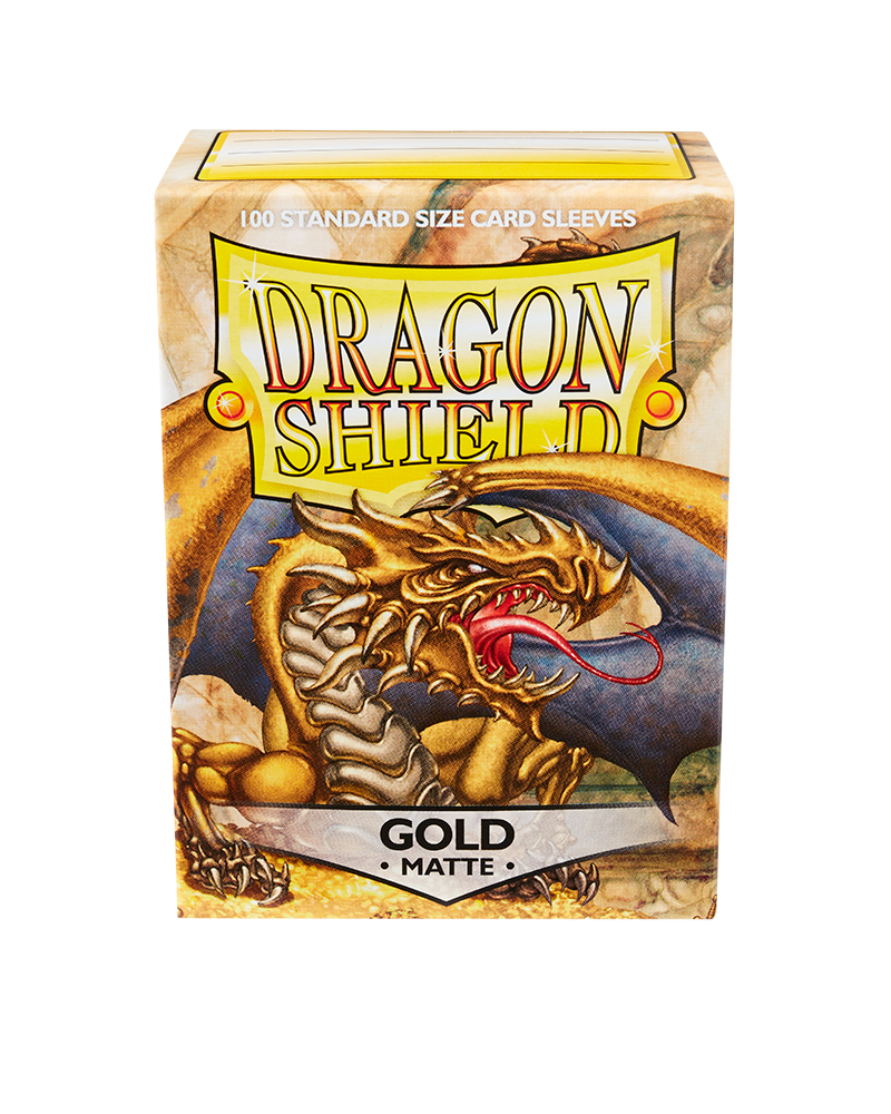 Dragon Shield Sleeve Matte Standard Size 100pcs - Gold Matte-Dragon Shield-Ace Cards &amp; Collectibles
