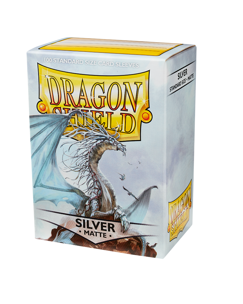 Dragon Shield Sleeve Matte Standard Size 100pcs - Silver Matte-Dragon Shield-Ace Cards &amp; Collectibles