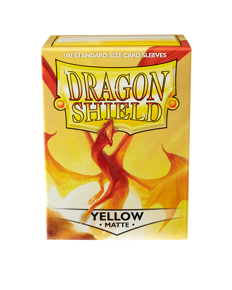 Dragon Shield Sleeve Matte Standard Size 100pcs - Yellow Matte-Dragon Shield-Ace Cards &amp; Collectibles