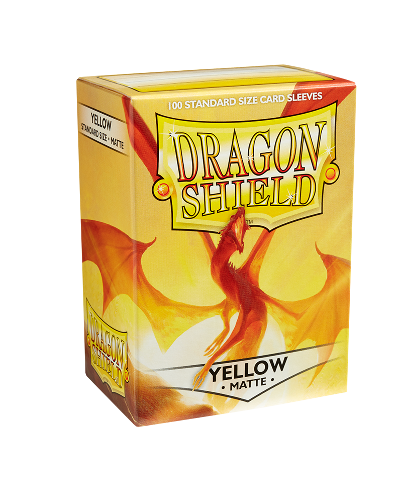 Dragon Shield Sleeve Matte Standard Size 100pcs - Yellow Matte-Dragon Shield-Ace Cards &amp; Collectibles