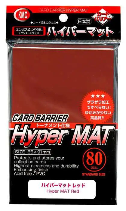 KMC Sleeve Hyper Mat Standard Size 80pcs - Mat Red-KMC-Ace Cards &amp; Collectibles