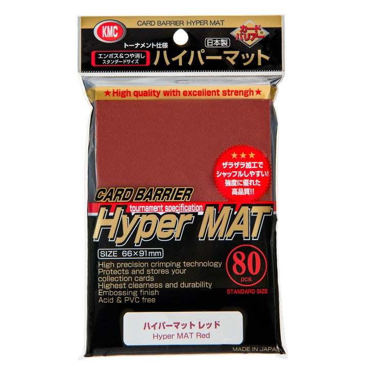 KMC Sleeve Hyper Mat Standard Size 80pcs - Mat Red-KMC-Ace Cards & Collectibles