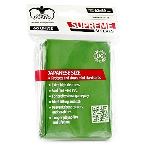 Ultimate Guard Card Sleeve Supreme Japanese Size 60pcs-Green-Ultimate Guard-Ace Cards & Collectibles