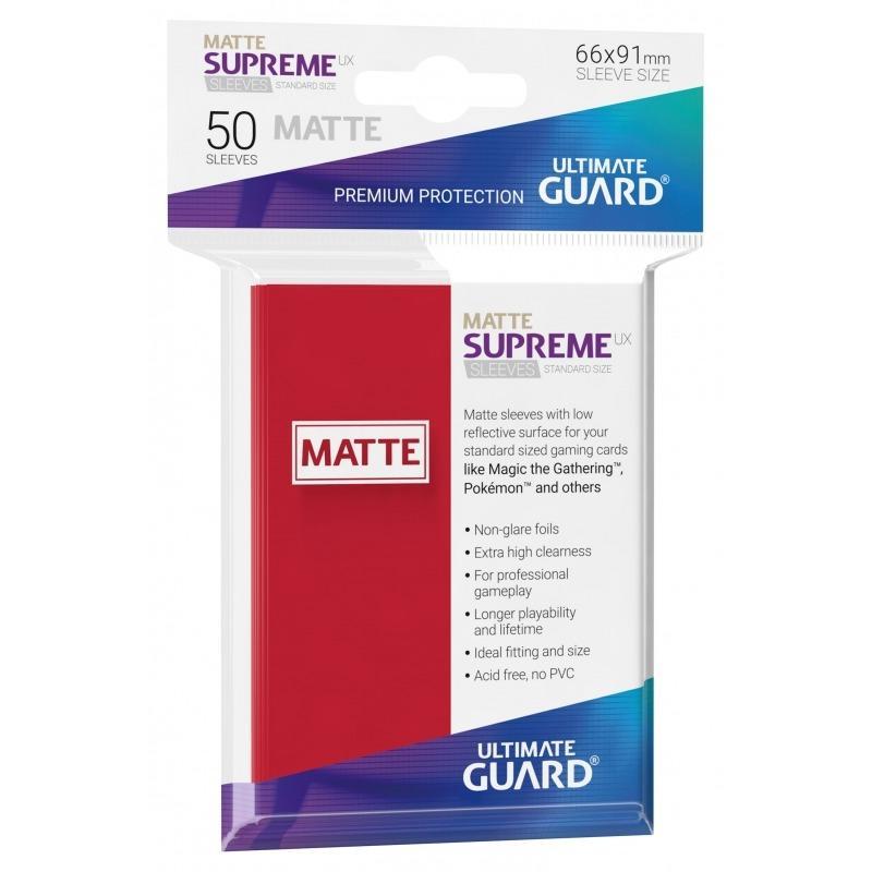 Ultimate Guard Card Sleeves Supreme UX Matte Standard Size - Red