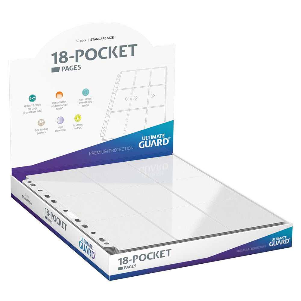 Ultimate Guard Side-Loading Pages 18-Pocket White Colour for Card Album / Binder-Loose Page (1pcs)-Ultimate Guard-Ace Cards & Collectibles