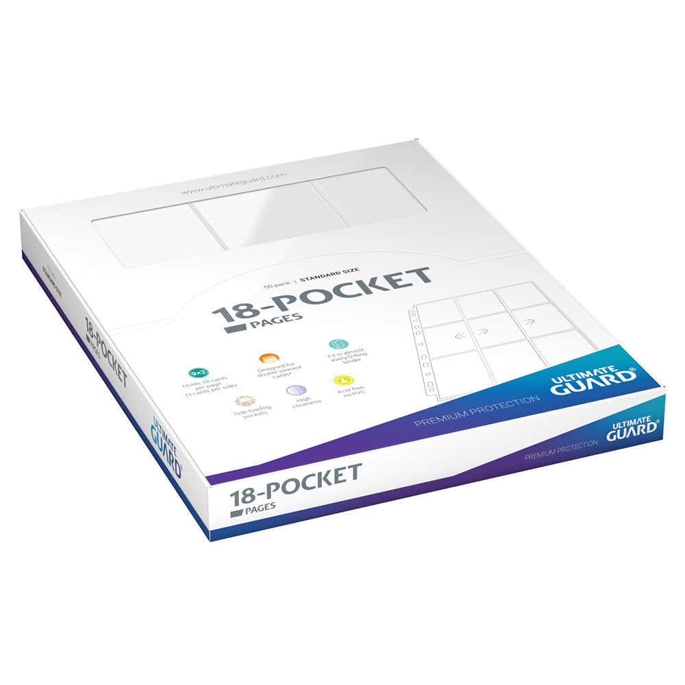 Ultimate Guard Side-Loading Pages 18-Pocket White Colour for Card Album / Binder-Loose Page (1pcs)-Ultimate Guard-Ace Cards & Collectibles