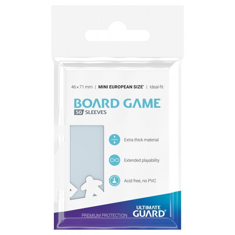 Ultimate Guard Premium Board Game Card Sleeve 50pcs Mini European Size [46mm X 71mm] (Clear)-Ultra PRO-Ace Cards &amp; Collectibles
