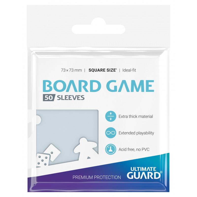 Ultimate Guard Premium Board Game Card Sleeve 50pcs Square Size [73mm X 73mm] (Clear)-Ultra PRO-Ace Cards &amp; Collectibles