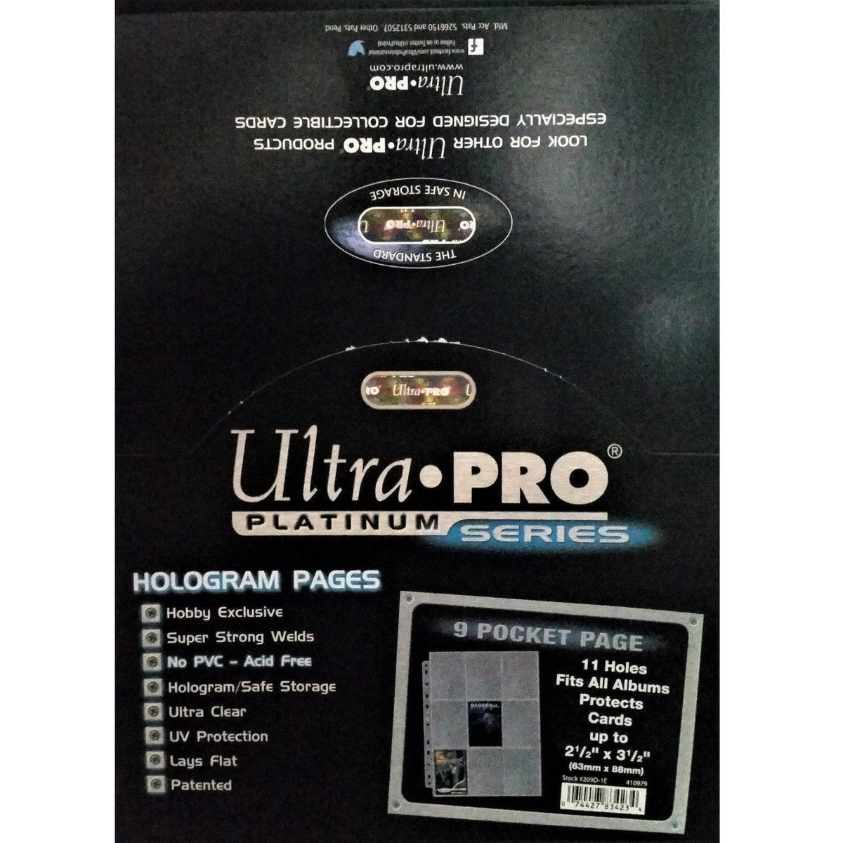 Ultra PRO Hologram Pages Platinum Series 9 Pockets 11 Holes for Card Album / Binder-Whole Box (100pcs)-Ultra PRO-Ace Cards &amp; Collectibles