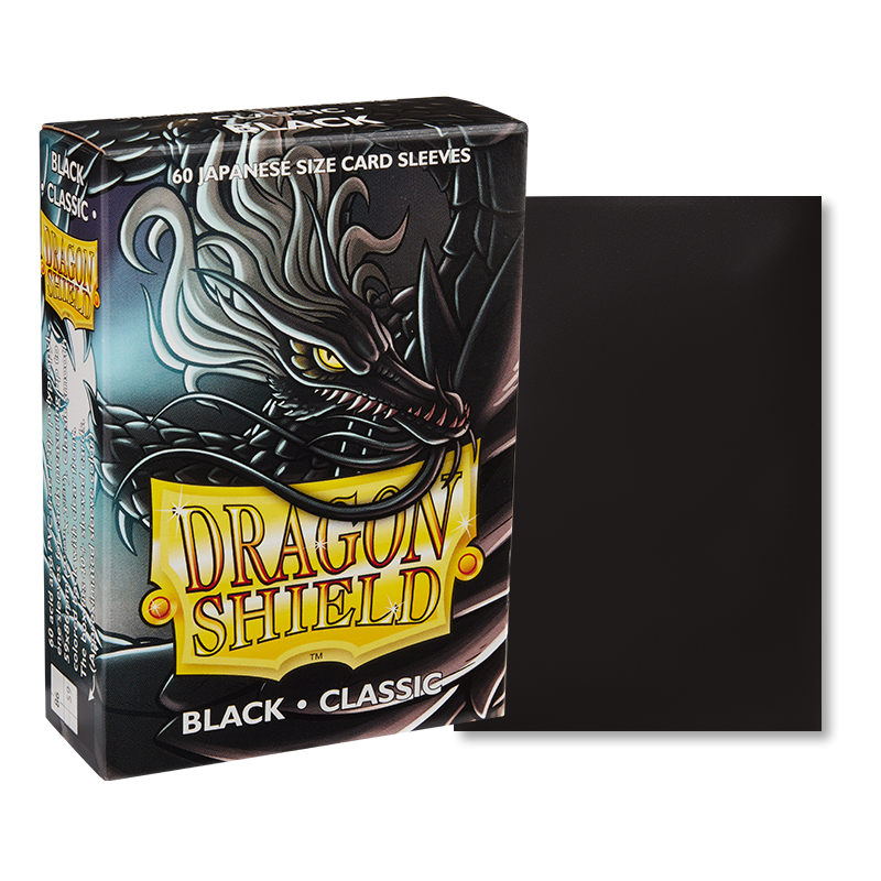 Dragon Shield Sleeve Classic Small Size 60pcs - Classic Black (Japanese Size)