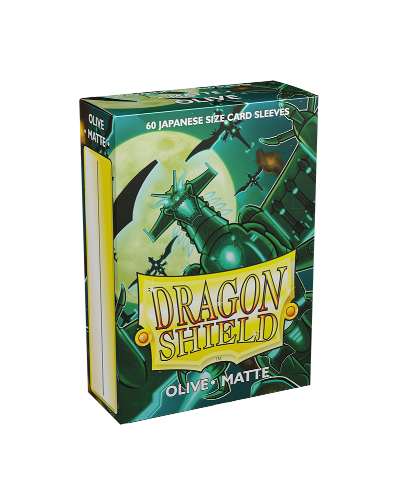 Dragon Shield Sleeve Matte Small Size 60pcs - Matte Olive (Japanese Size)